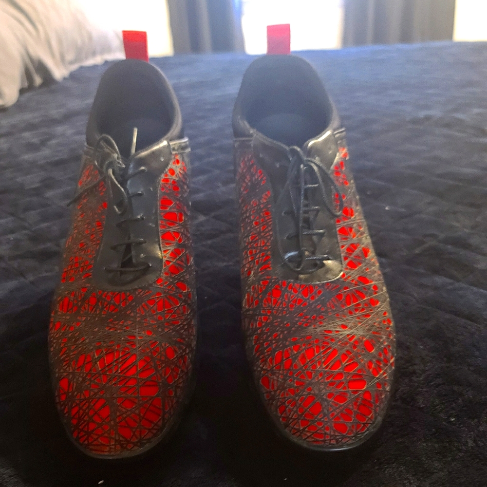Red spiderweb shoes